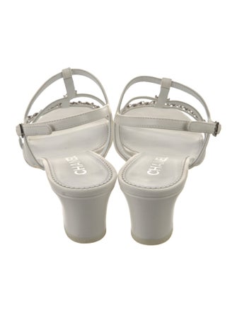Chanel 2023 Interlocking CC Logo T-Strap Sandals