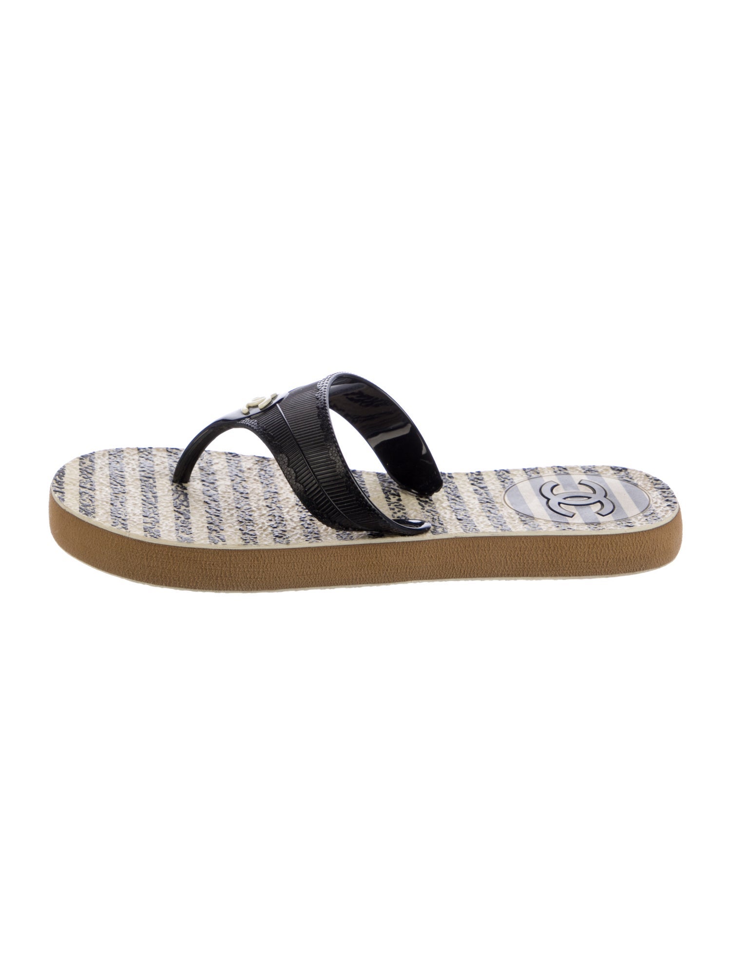 Chanel Interlocking CC Logo Rubber Espadrilles