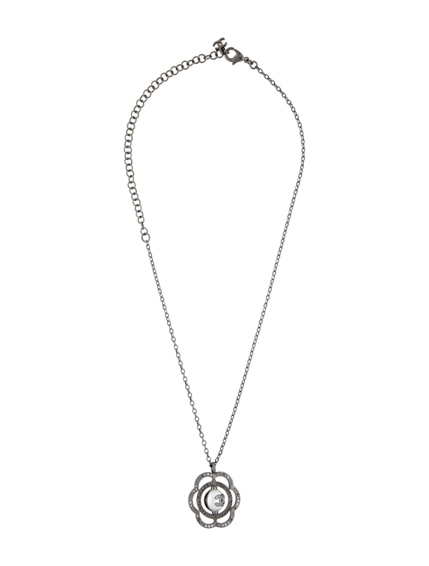Chanel 2024 Faux Pearl & Strass CC Pendant Necklace