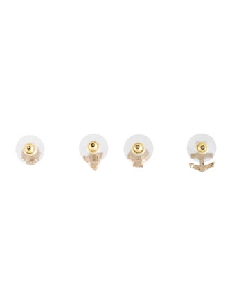 Chanel 2025 Strass & Faux Pearl Stud Earrings Set of 4