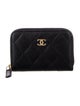 Chanel Zip Around Coin Purse Interlocking CC Logo Compact Wallet