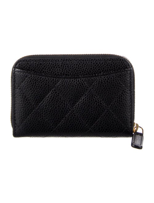 Chanel Zip Around Coin Purse Interlocking CC Logo Compact Wallet