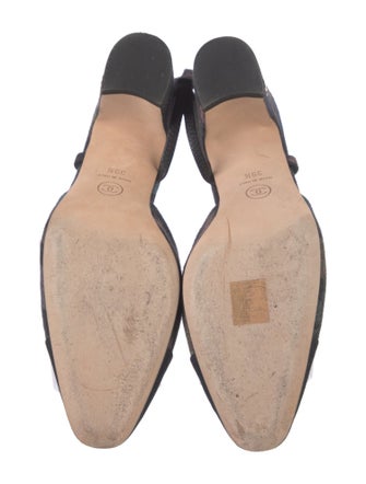 Chanel Interlocking CC Logo Canvas Slingback Pumps