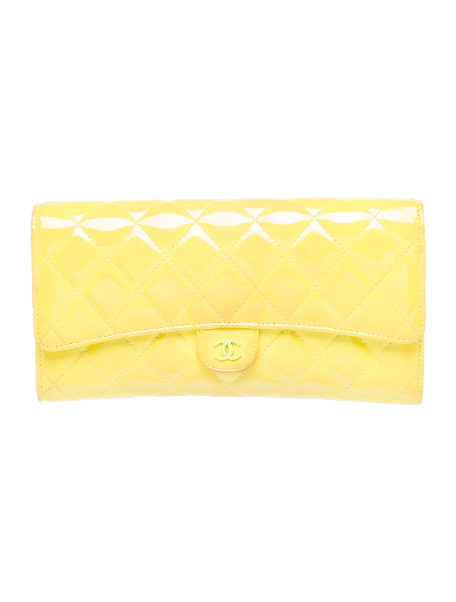 Chanel Patent CC Quilted Wallet