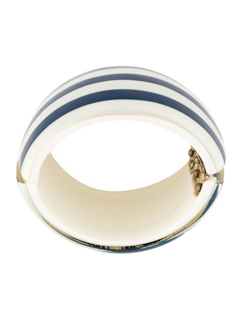 Chanel Resin CC Striped Bangle Bracelet