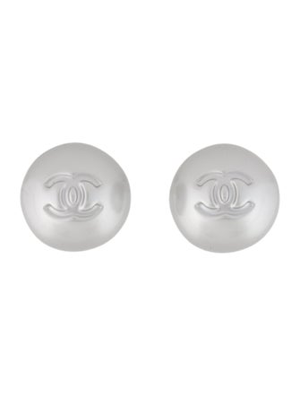Chanel 2025 Faux Pearl CC Stud Earrings
