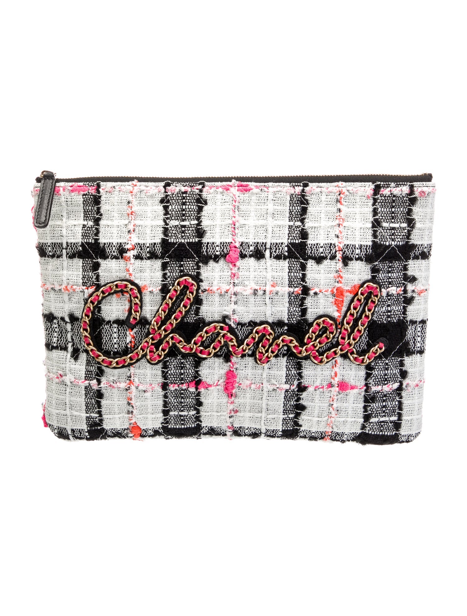 Chanel Tweed Written In Chain Medium O-Case