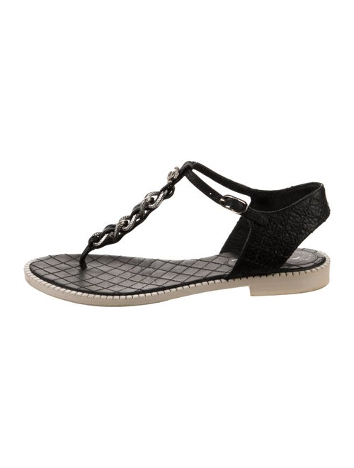 Chanel 2015 Interlocking CC Logo T-Strap Sandals