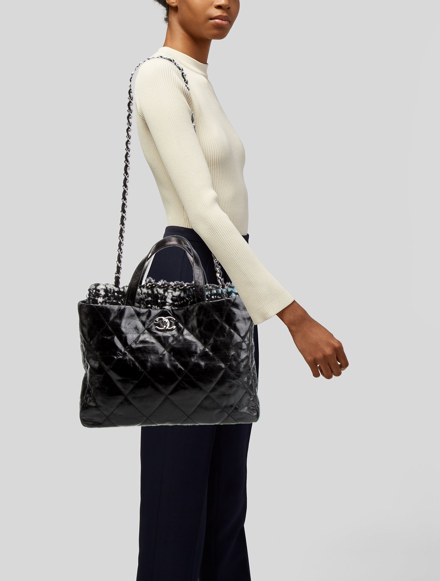 Chanel Tweed Portobello Shopping Tote