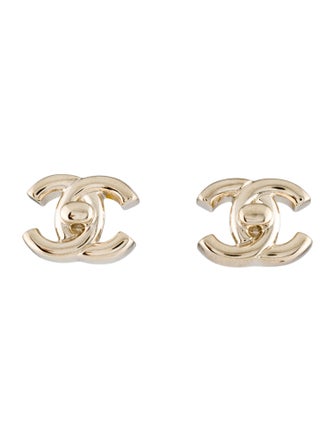 Chanel CC Turnlock Stud Earrings