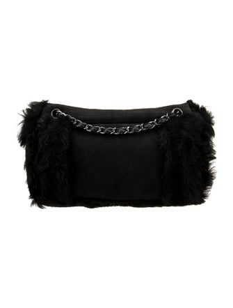 Chanel Sport Fur-Trimmed Horizontal Quilt Flap Bag