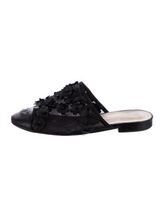Chanel Interlocking CC Logo Mesh Mules