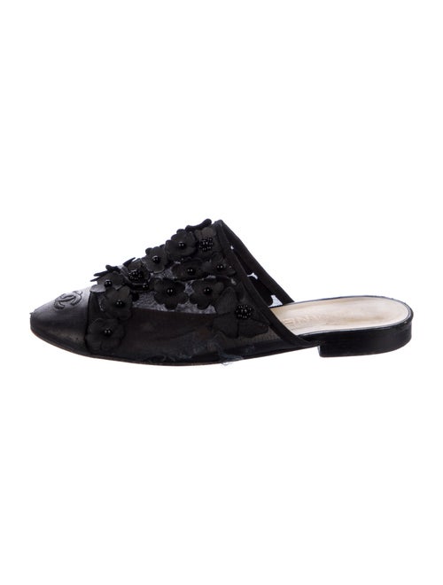 Chanel Interlocking CC Logo Mesh Mules