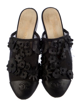 Chanel Interlocking CC Logo Mesh Mules