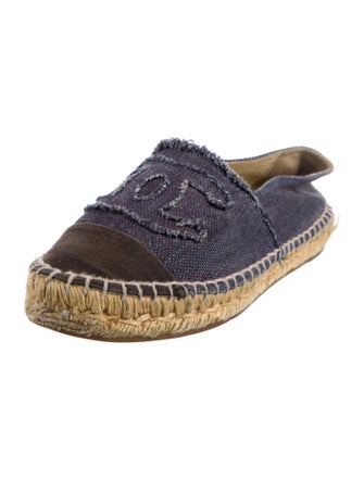 Chanel Interlocking CC Logo Whipstitch Trim Espadrilles