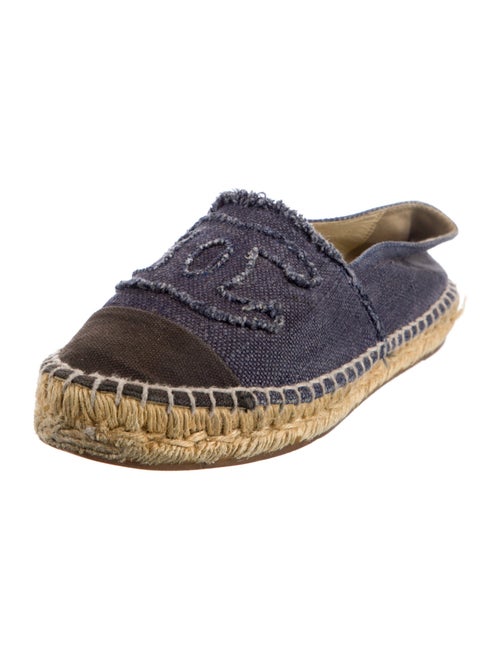 Chanel Interlocking CC Logo Whipstitch Trim Espadrilles