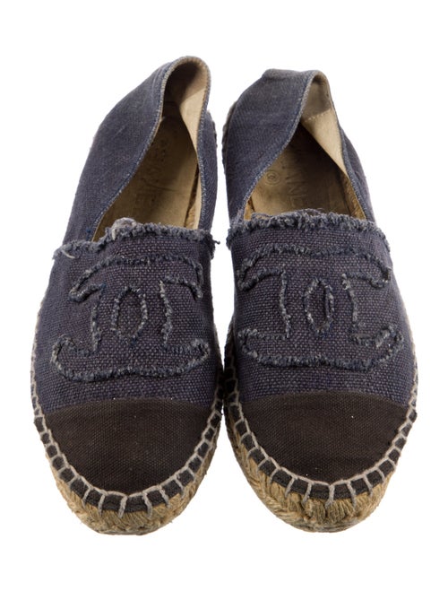 Chanel Interlocking CC Logo Whipstitch Trim Espadrilles