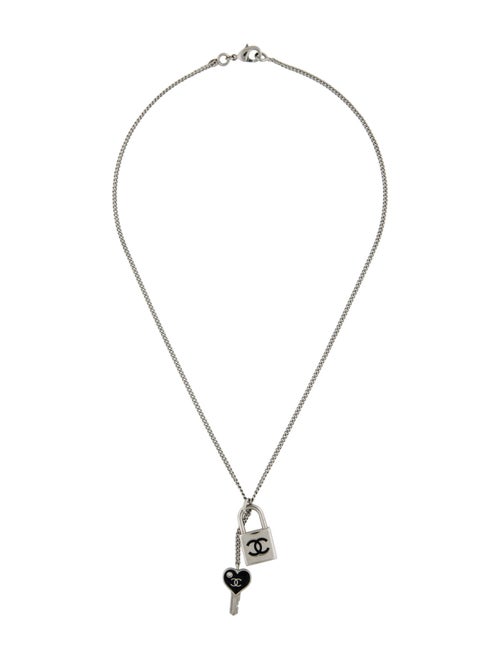 Chanel Resin CC Lock and Key Necklace