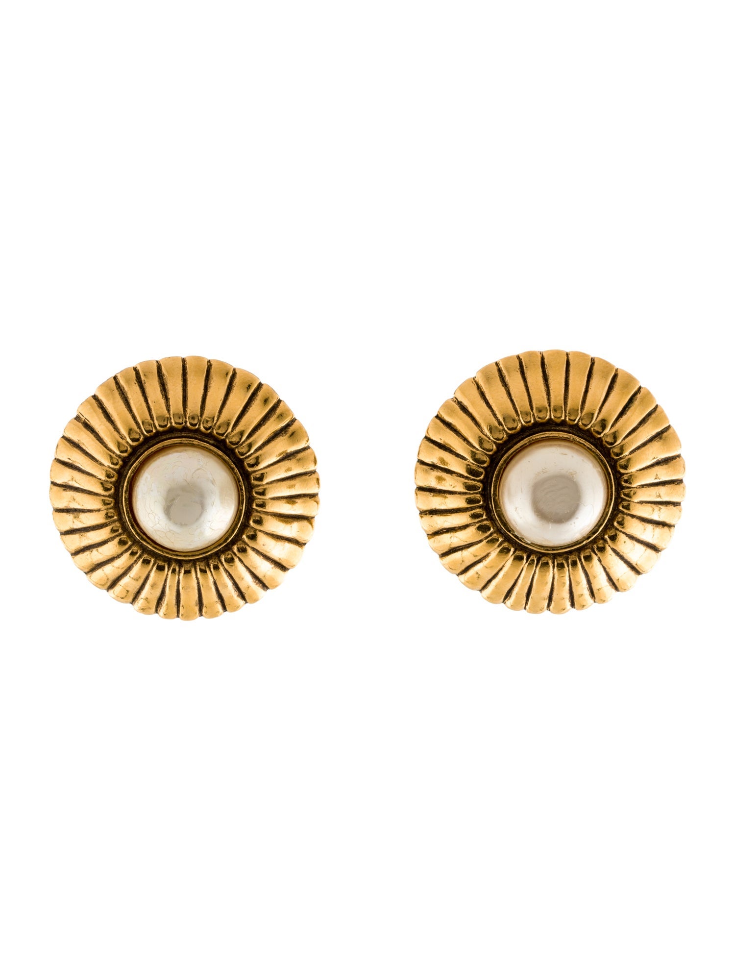 Chanel Vintage Faux Pearl Clip-On Earrings