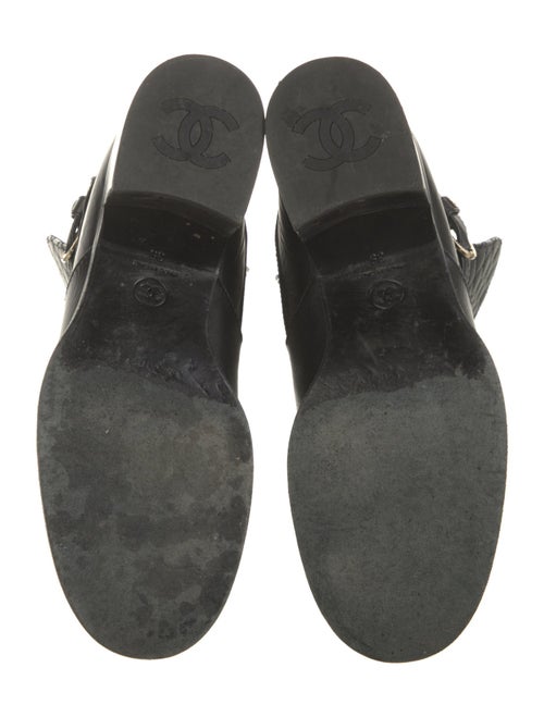 Chanel Interlocking CC Logo Leather Moto Boots