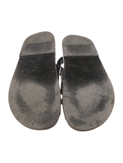 Chanel Interlocking CC Logo Leather Slingback Sandals