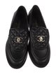 Chanel Interlocking CC Logo Leather Loafers