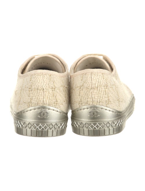 Chanel Interlocking CC Logo Tweed Sneakers