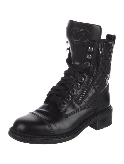 Chanel 2018 Interlocking CC Logo Combat Boots