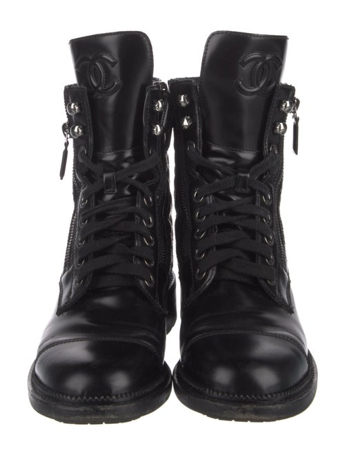 Chanel 2018 Interlocking CC Logo Combat Boots