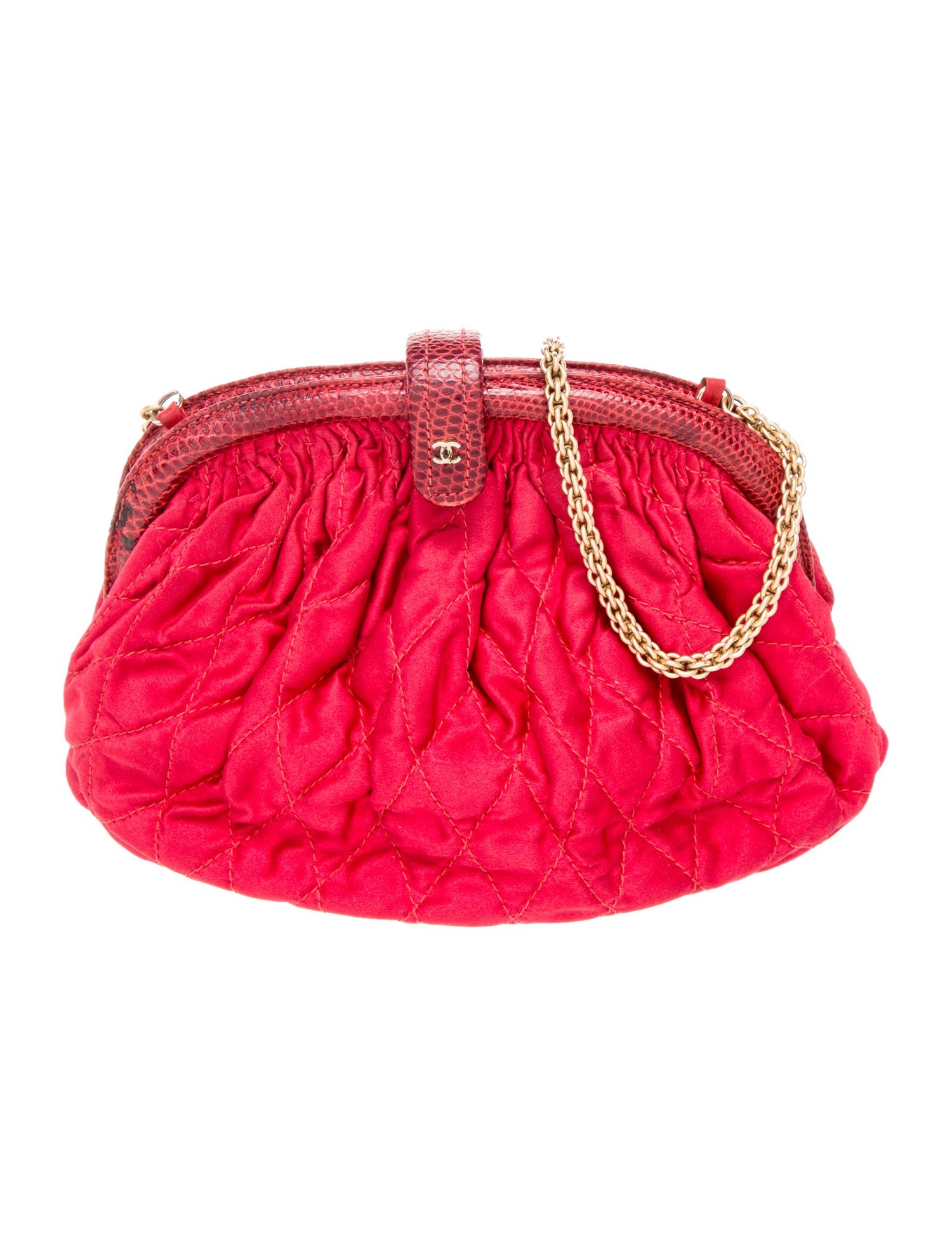 Chanel Lizard-Trimmed CC Frame Evening Bag