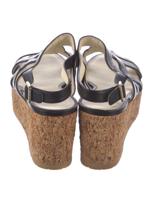 Chanel Interlocking CC Logo Leather Slingback Sandals