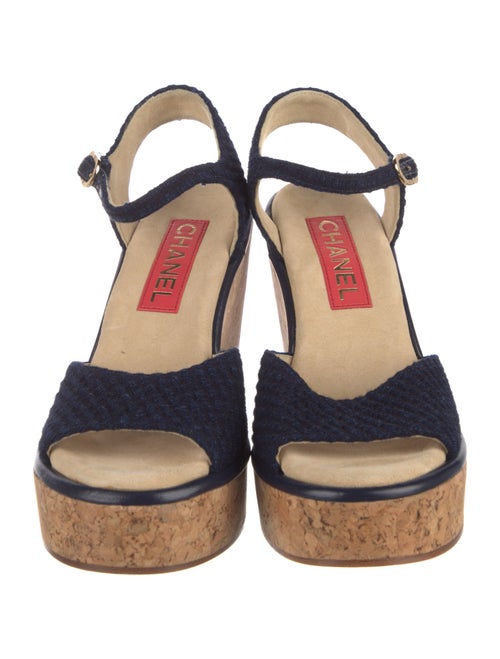 Chanel Tweed Pattern Tweed Sandals