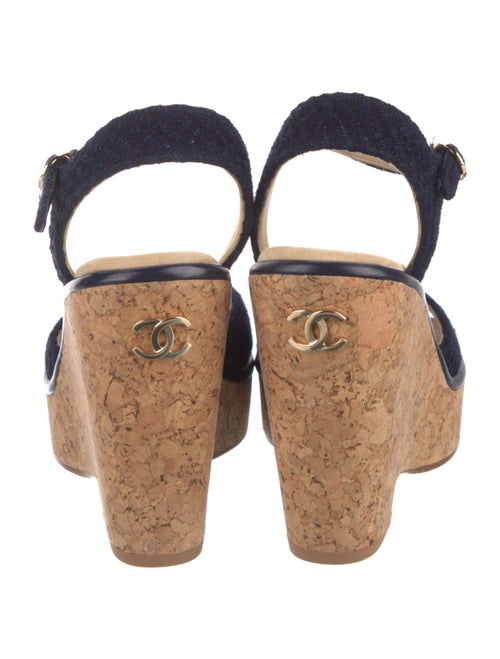 Chanel Tweed Pattern Tweed Sandals