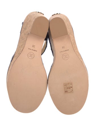 Chanel Tweed Pattern Tweed Sandals