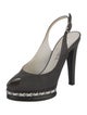 Chanel Interlocking CC Logo Leather Slingback Pumps