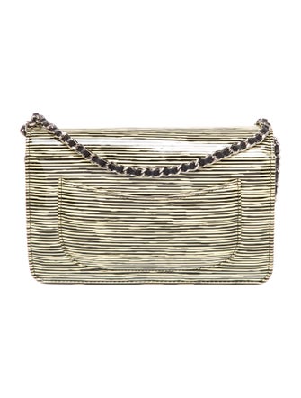 Chanel Patent Striped Wallet On Chain