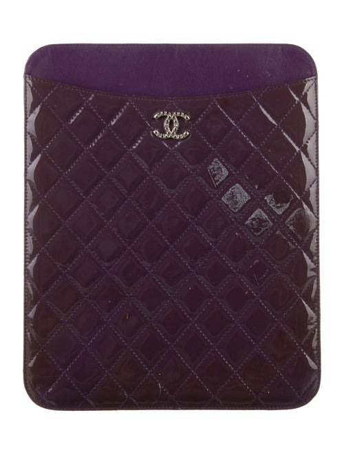 Chanel Patent Quilted iPad Case