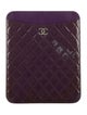 Chanel Patent Quilted iPad Case