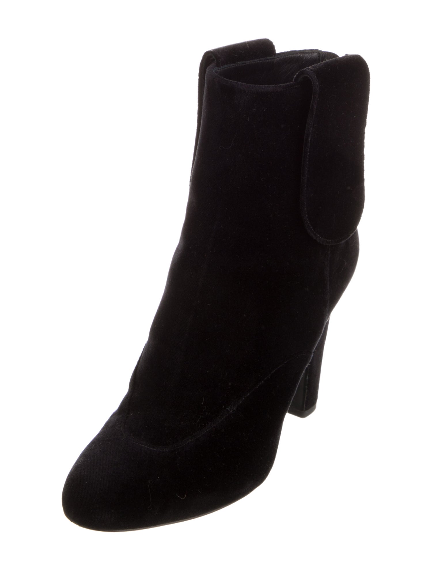 Chanel Interlocking CC Logo Velvet Boots