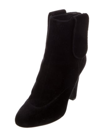 Chanel Interlocking CC Logo Velvet Boots