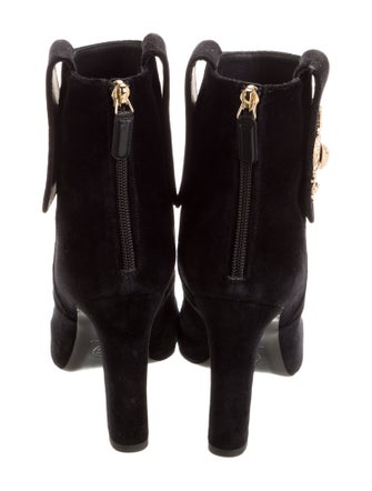 Chanel Interlocking CC Logo Velvet Boots