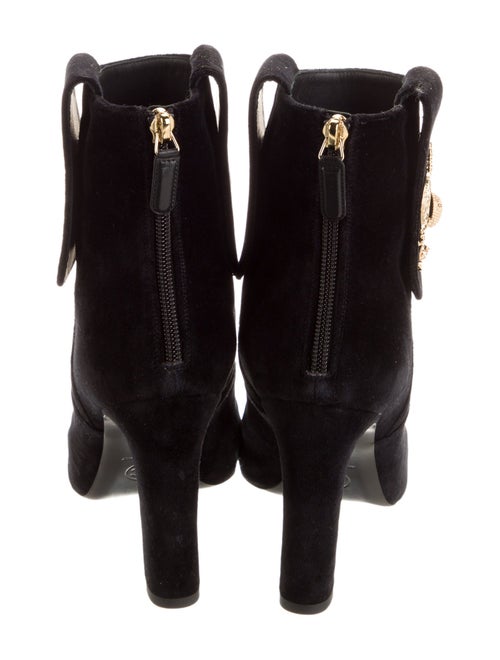 Chanel Interlocking CC Logo Velvet Boots