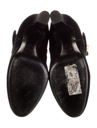 Chanel Interlocking CC Logo Velvet Boots