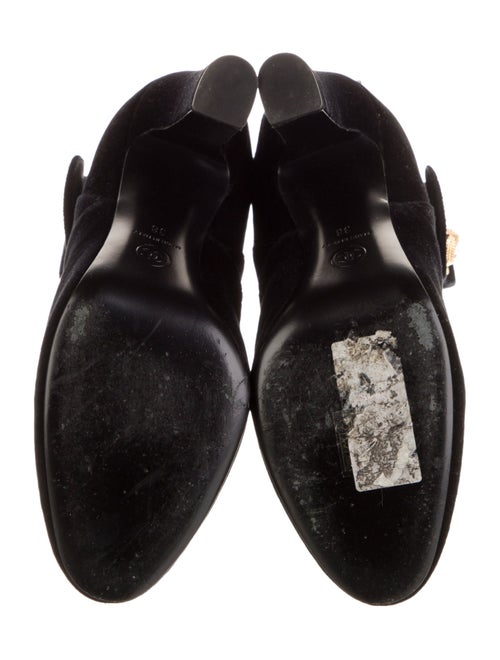 Chanel Interlocking CC Logo Velvet Boots