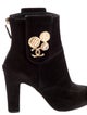 Chanel Interlocking CC Logo Velvet Boots