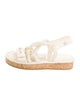 Chanel Interlocking CC Logo Leather Espadrilles
