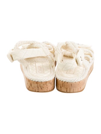 Chanel Interlocking CC Logo Leather Espadrilles