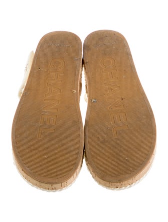 Chanel Interlocking CC Logo Leather Espadrilles