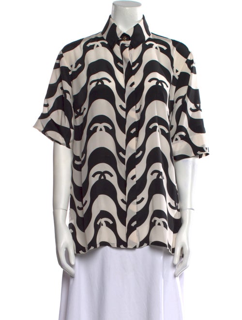 Chanel 2021 Silk Button-Up Top
