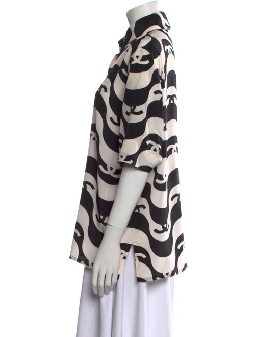 Chanel 2021 Silk Button-Up Top